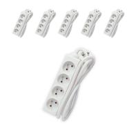 Lot de 6 blocs multiprise 4x16A 3500W câble 5m - blanc - Chacon
