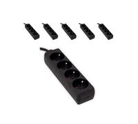 Chacon - Lot de 6 blocs multiprises 4x16A - 1,5m - Noir Noir