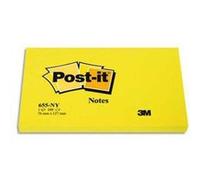 Lot de 6 blocs néon repositionnable de 100 feuilles 76 x 127 mm jaune 655NY G