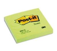 Lot de 6 blocs néon repositionnable de 100 feuilles 76 x 76 mm vert 654NG G