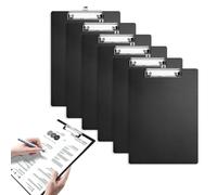 Lot de 6 Blocs Notes A4, pour Étudiants et Bureau, avec Boucle de Suspension Rétractable, Clipboard avec Pince en Métal pour Les Notes, Noir (31,2 x 22,3 cm)