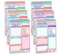 Lot de 6 blocs-notes de liste de choses à faire, planificateur quotidien pour liste de choses à faire, carnet de notes non daté, planificateur quotidien pour adultes, bureau, hommes, femmes, travail universitaire, 30 feuilles/lot, 20 x 13 cm (couleur mignonne)