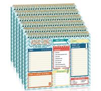 Lot de 6 blocs-notes de liste de choses à faire, planificateur quotidien pour liste de choses à faire, carnet de notes non daté, planificateur quotidien pour adultes, bureau, hommes, femmes, travail universitaire, 30 feuilles/lot, 20 x 13 cm (couleur vive)