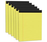 Lot de 6 blocs-notes jaunes A4 - Réglables - Format A4 - Format A4 - Bloc-notes étroits - 30 feuilles par bloc-notes - Pour travail, étude, prise de notes quotidienne