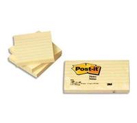 Lot de 6 blocs repositionnable de 100 feuilles 76x76mm jaune quadrillé 630-6PK G