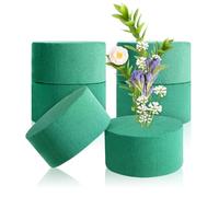 Lot de 6 blocs ronds en mousse florale pour fleurs fraîches et artificielles, 8 cm, vert humide et sec, kit d'arrangement floral rond pour mariage, allée, décoration de fête, fournitures de fleuriste