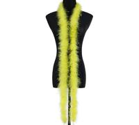 Lot de 6 boa de dinde de 2 m - Écharpe en peluche moelleuse - Couronne à plumes avec paillettes - Accessoire de costume pour les fêtes de Noël et les concerts - Jaune