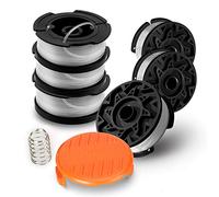 Lot de 6 Bobines A6485 A6481 pour Black Decker Coupe-Bordures,6 x 9 m de Fil en Nylon, Fil de ⌀1,65 mm+1 Capuchon +1 Ressort2