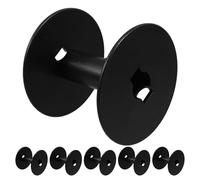 Lot de 6 bobines de cordon en PP noir pour câbles et rubans | Enroulement stable, rangement compact pour atelier ou entrepôt, solution anti-nœuds, usage multifonction pour fils
