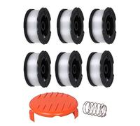 Lot de 6 bobines de fil de débroussailleuse compatibles avec les débroussailleuses Black and Decker, 9,1 m 1,65 mm, bobine de rechange pour débroussailleuse Reflex AF-100 ST5530-GB GLC3630L20-GB