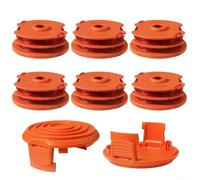 Lot de 6 bobines de rechange WA0007 pour débroussailleuse Worx WG105, WG108, WG112, WG115, WG117, WG124 (6 bobines + 2 capuchons de bobine)