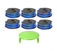 Lot de 6 bobines et 1 capuchon pour tondeuse Greenworks 21212 et 21272 conçus pour une utilisation facile