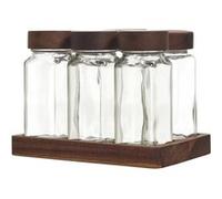 Lot de 6 Bocaux à Épices "Acacia" 17cm Transparent Transparent G