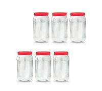 Lot de 6 bocaux de rangement ronds en plastique transparent avec couvercle à vis, hermétiques sans BPA, pour cuisine, rangement de matériel, boîtes de rangement