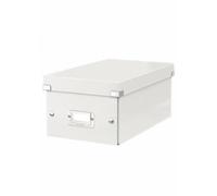 Lot de 6 Boîte de rangement Click & Store, format DVD, en PP, coloris blanc perlé
