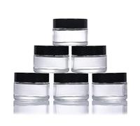 Lot de 6 Boîtes à Cosmétiques en Verre 30 ml - Rechargeables avec Couvercle à Visser et Inserts Blancs - Récipients pour Poudres, Lotions, Crèmes - Pots de Voyage