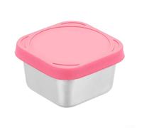 Lot de 6 boîtes à goûter en acier inoxydable avec couvercles en silicone anti-fuite pour aliments cuits et collations réutilisables (180 ml (60 ml) (rose)