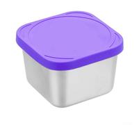 Lot de 6 boîtes à goûter réutilisables en acier inoxydable avec couvercles en silicone pour aliments cuits et collations (180 ml (violet)