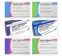 Lot de 6 boîtes à pilules humoristiques pour pilules - Cadeau fantaisie grossier - Cadeau d'anniversaire ou de Saint-Valentin - Pour homme, petit ami, papa, Noël