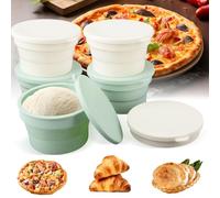 Lot de 6 boîtes à pizza avec couvercle - 13 x 7,6 cm - Peu encombrantes - En silicone antiadhésif - Convient pour micro-ondes, congélateur et lave-vaisselle