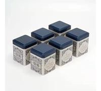 Lot de 6 boîtes à thé avec couvercles simples hermétiques pour thé en vrac - Petites boîtes de cuisine pour le stockage du thé, du café, du sucre, du thé en vrac - Lot de 6 boîtes à thé (bleu)