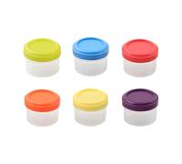 Lot de 6 boîtes alimentaires en plastique réutilisables avec couvercles pour condiments, contrôle des portions