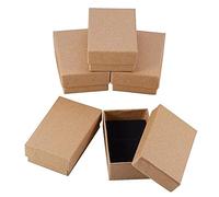 Lot de 6 boîtes cadeau en carton kraft avec éponge noire pour collier, bague, bracelet, boucles d'oreilles et bijoux - 8 x 5 x 2,5 cm