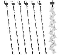 Lot de 6 boîtes de 12 bandes à suspendre avec crochets pour frites de pommes de terre - 9,5 m - Support en métal pour présentoir de vente au détail - Présentoir à frites noir pour accrocher des sacs à goûter et augmenter l'organisation