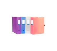 Lot de 6 boites de classement et archive grande capacité - Dos de 80 mm Multicolore