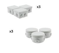 Lot de 6 boîtes de dérivation étanches IP55, entrée sans découpe - Zenitech