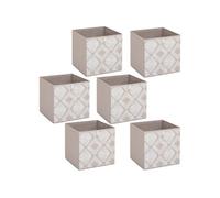 Five Simply Smart - Lot de 6 boites de rangement BOHEMA - L. 31 x l.31 x H. 31 cm - Beige