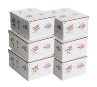 Lot de 6 Boîtes de Rangement Botanic 39×50×24 cm - Carton Rigide, Made in Italy, Élégantes et Solides - Design Italien Raffiné, Faciles à Monter, Poignées Incluses