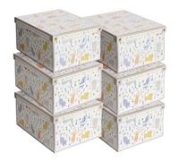 Lot de 6 Boîtes de Rangement Chatons 39×50×24 cm - Carton Épais, Made in Italy, Solides et Charmantes - Faciles à Monter, Design Italien, Poignées Renforcées