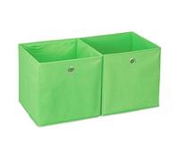 Lot de 6 boîtes de rangement en tissu carré pour étagère - 30 x 30 x 30 cm - Vert