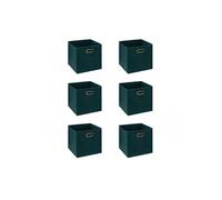 Lot De 6 Boîtes De Rangement En Tissu Mix 'n Modul - L.31 X L.31 X H.31 Cm - Bleu Pétrole