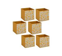 Five Simply Smart - Lot de 6 boites de rangement FOLIA - L. 31 x l.31 x H. 31 cm - Jaune - Folia Jaune G