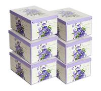 Lot de 6 Boîtes de Rangement Parfum Violette 39×50×24 cm - Carton Rigide, Made in Italy, Élégantes et Pratiques - Design Italien Raffiné, Faciles à Monter