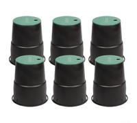 Lot de 6 boîtes de valve de jardin avec couvercle pour l'installation du réducteur de pression, design antidérapant pour l'arroseur, se fond dans les surfaces de la pelouse