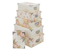 Lot de 6 Boîtes Déco ""Perle de Rose"" 48cm Multicolore