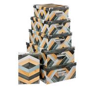 Lot de 6 Boîtes "Marqueterie" 48cm Multicolore