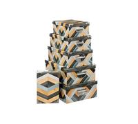 - Lot de 6 Boîtes "Marqueterie" 48cm Multicolore