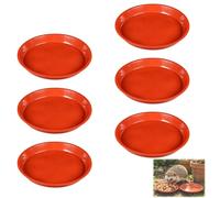 Lot de 6 bols à eau Hérisson de 14 cm de large, profil bas de 2 cm de | Hedgehog Gamelle pour petits lapins - Résistante aux intempéries et au gel - Pour l'extérieur, le jardin, la faune
