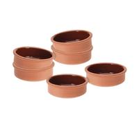 Lot de 6 bols à tapas en argile 250 ml - Plat à gratin ignifuge à l'intérieur émaillé - Bol traditionnel en argile pour dessert, sauce, snack, tapas Passe au four et au lave-vaisselle