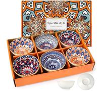 Lot de 6 bols de service en céramique de 283,5 g, 4 couleurs, pour céréales, soupe, desserts, collations, fruits, salades, 4 couleurs, passe au lave-vaisselle et au micro-ondes