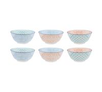 Lot de 6 bols moyens en porcelaine multicolore D15 Björn
