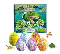 Lot de 6 bombes de bain avec jouet surprise à l'intérieur - Thème dinosaure pour le nettoyage du corps - Bains moussants doux - Pour filles, hôtel, maison, garde d' , anniversaire, voyage