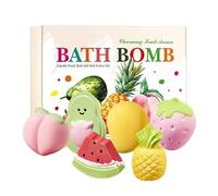 Lot de 6 bombes de bain parfumées aux fruits - Boules de sel de bain aromatiques pour le nettoyage du corps et les soins de la peau, excellent cadeau pour les anniversaires, la Saint-Valentin, la fête