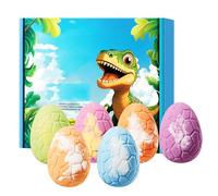 Lot de 6 bombes de bain pour enfants avec jouet surprise, jouet dinosaure, boules de bain pour enfants, bain en mousse naturelle, coffret cadeau pour garçons et filles (A)