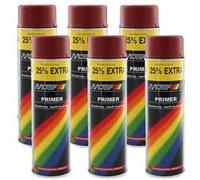 Lot De 6 Bombes De Peinture - Apprêt - Rouge - Motip