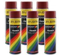 Lot de 6 bombes de peinture - Apprêt - rouge - Motip G